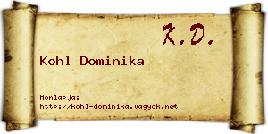Kohl Dominika névjegykártya